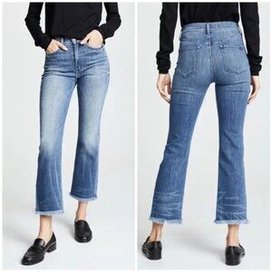 AYR The Bomb Pop Jeans Women's Size 31S Straight Leg Raw Hem Stretch Denim